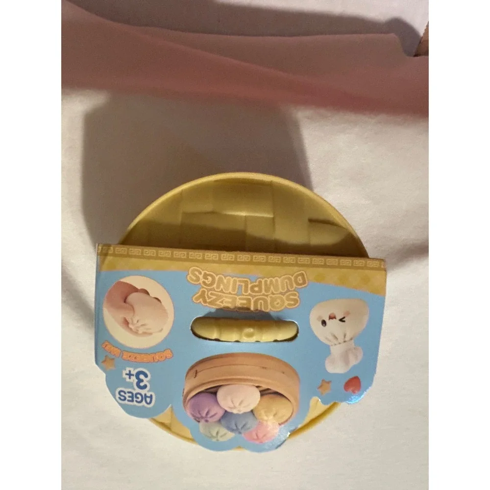 Squishy Bun Squeezy Dumplings Sugar Edition Mystery Fidget Toy Steamer Basket